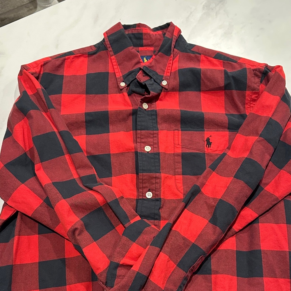 Polo by Ralph Lauren Red and Black Plaid Men's Shirt